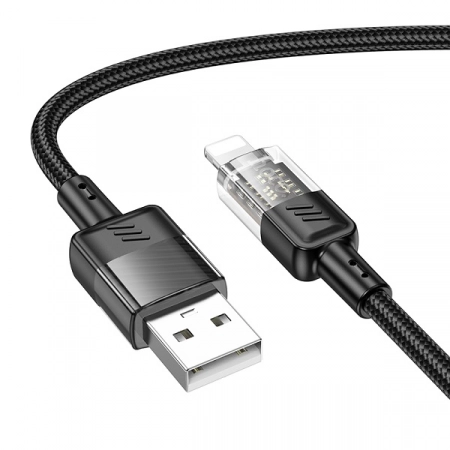 Кабель USB - Lightning HOCO U129 1.2м 2.4A (черный)