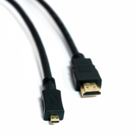 Кабель Dialog HC-A1110 - microHDMI D (M) - HDMI A (M), V1.4, длина 1м, GOLD, в пакете