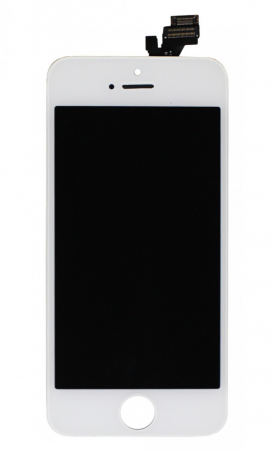 дисплей Apple iPhone 5 белый в сборе (ориг дисплей, ориг шлейф, стекло копия)
