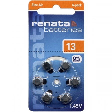 Батарейка ZA13 Renata для слуховых аппаратов (6/60)