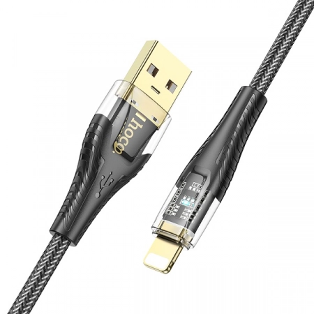 Кабель USB - Lightning HOCO U121 1.2м 2.4A (черный)