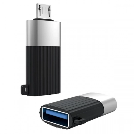 Адаптер OTG micro USB - USB XO NB149-G (черный)
