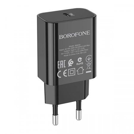 Сетевое ЗУ USB Type-C Borofone BA65A PD20W (черное)