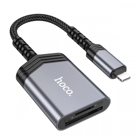 Адаптер OTG Lightning - USB HOCO UA25 (серый)