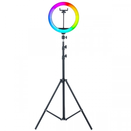 Кольцевая светодиодная RGB лампа 10'' MJ26 (26см) со штативом 2.1м
