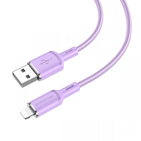 Кабель USB - Lightning Borofone BX90 1.0м 2.4A (фиолетовый)