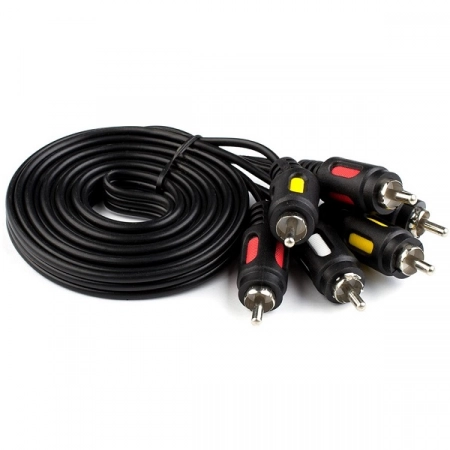 Аудио-видео кабель ATCOM (AT0711) 3RCA-3RCA 1,8 м (10)