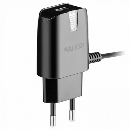 Сетевое З/У Micro USB WALKER WH-12 1.0А 1USB (черное)