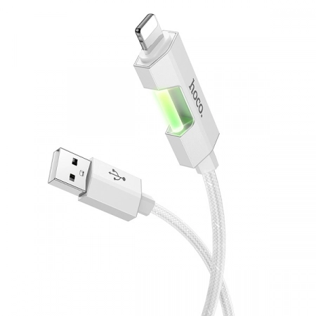 Кабель USB - Lightning HOCO U123 1.2м 2.4A (серый)