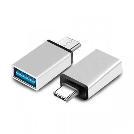 Адаптер OTG Type-C - USB 3.0 (серебристый)