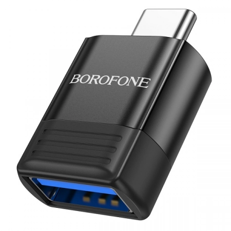 Адаптер OTG Type-C - USB 3.0 Borofone BV18 (черный)