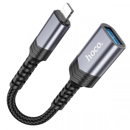 Адаптер OTG Lightning - USB HOCO UA24 (серый)
