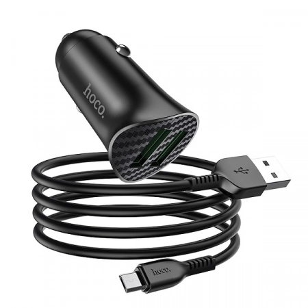 Автомобильное З/У Micro USB HOCO Z39 QC3.0 3.0A 2USB (черное)